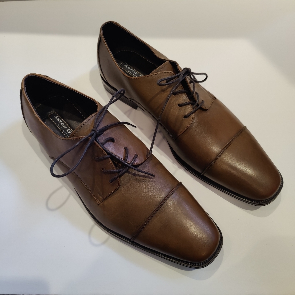 Aston Grey 11151 Houston Brown Leather Oxfords
